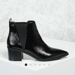 Faux Patent Leather Ankle Boot
